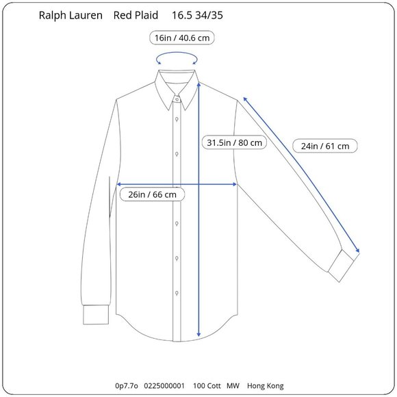 Ralph Lauren Yarmouth Red Green Plaid Pony Dress Casual Shirt 16.5 34/35 - Picture 7 of 7